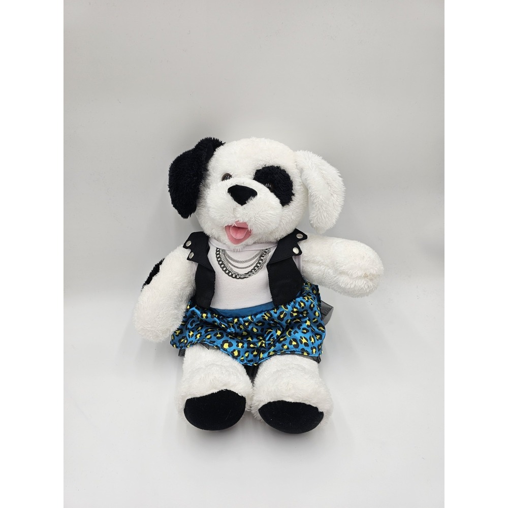 Build A Bear‎ Cookies And Cream Black And White Puppy Dog Spots Plush 16" 2016
